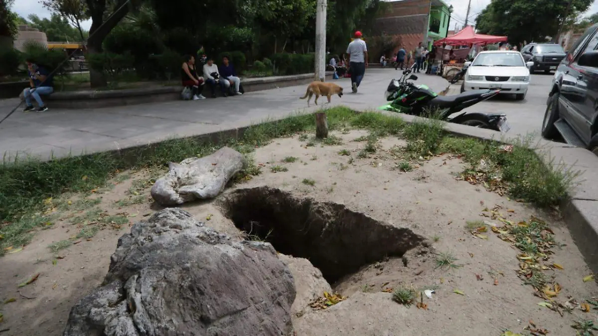 Socavón en El Saucito